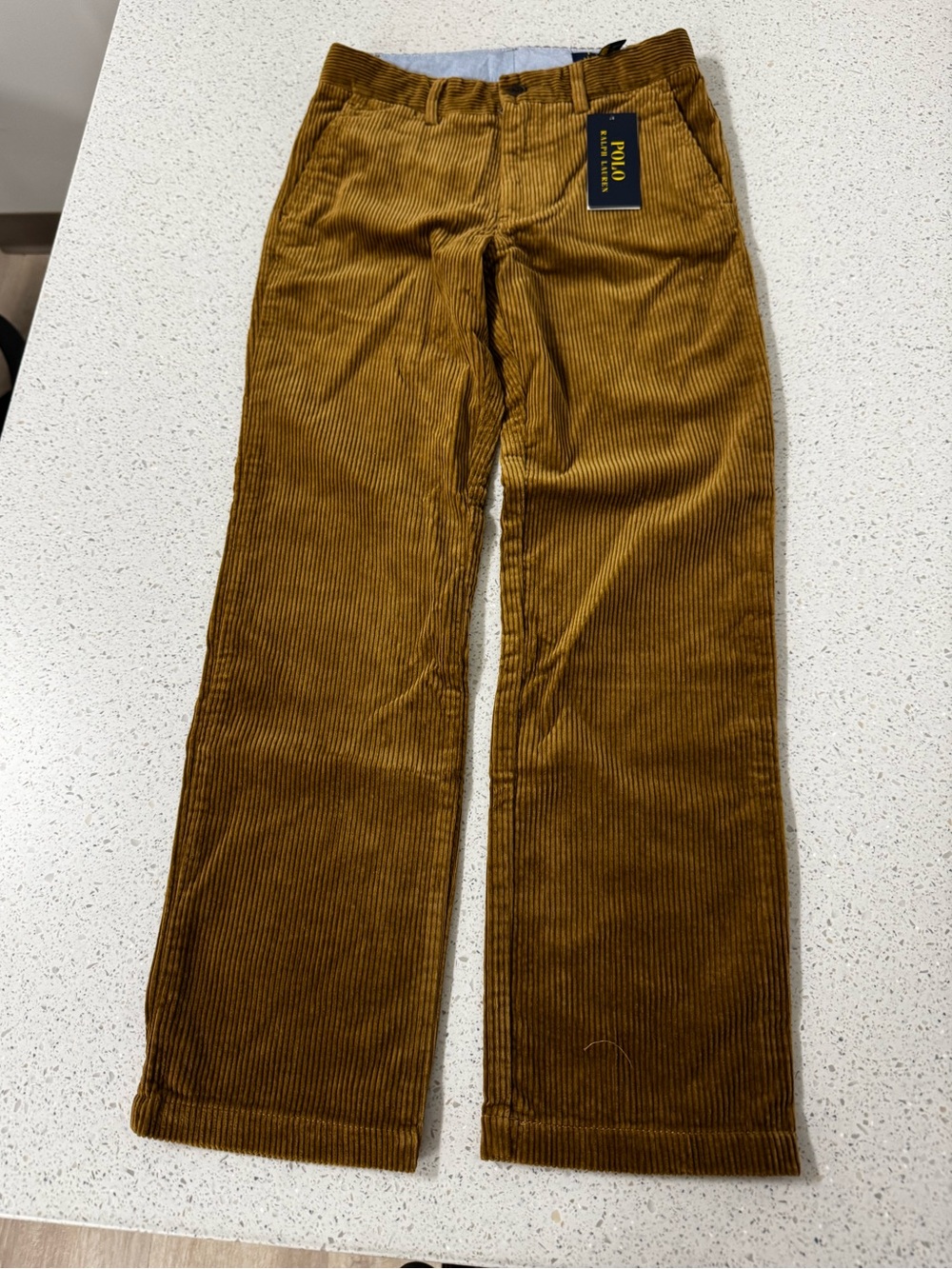 Polo Ralph lauren boy's Bedford Straight Fit Corduroy Pants Color Khaki Size 8